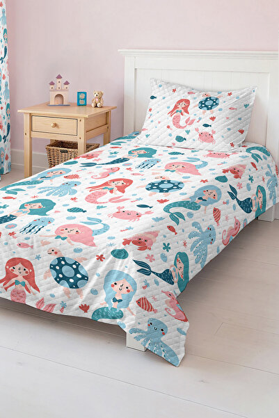 Realhomes مجموعة مفرش سرير منقوشة لغرفة الأطفال والمراهقين من Flying Mermaids