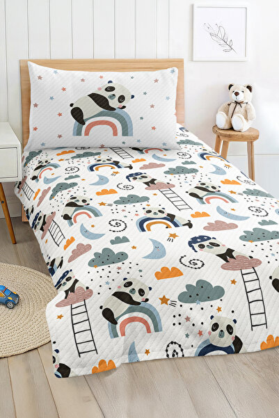 Realhomes مجموعة غطاء سرير بيك لغرفة الأطفال والمراهقين بنمط الباندا المرح