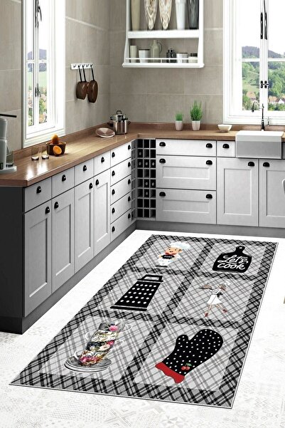 Genel Markalar Gri Lets Cook Aşçı Eldiven Desenli Yıkanabilir Kaydırmaz Leke ...