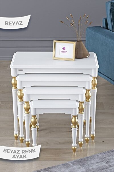 Canisa Saray Serisi, 1.sınıf Mdf Ve Lake Boya, Avangart 4'lü Beyaz Zigon Sehp...