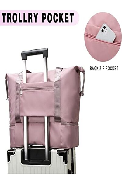 OLDSO Katlanabilir Yıkanabilir Su Geçirmez Hafif Büyük Seyahat Spor Çantası