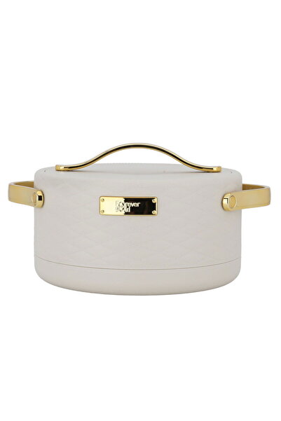 Alsaif Gallery Kinda light beige and gold container set, 3 pieces (1.5+2+2.5) litres