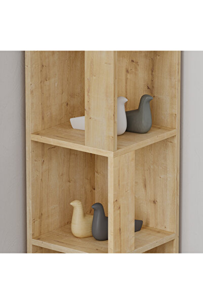 Mourah Home Piano Modern Corner Bookcase Display Unit Oak