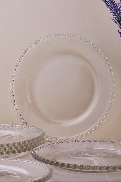 Perotti Beaded 6-Piece 20 cm Glass Cake Plate