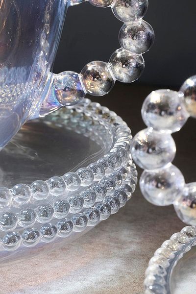 Perotti Beaded Luster 6 Person 200ml Glass Teacup 17063