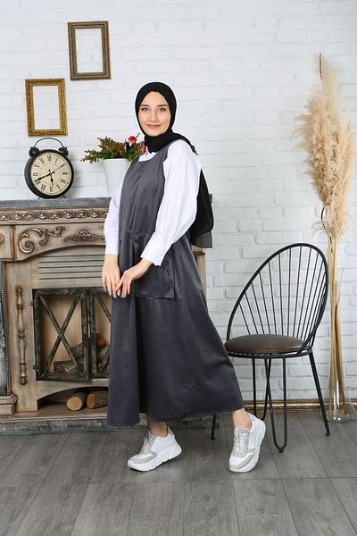NİSUM MODA ΦΟΡΕΜΑ ΒΕΛΟΥΔΙΝΟ ΣΑΛΟΠΕΤ ΔΙΠΛΗ ΤΣΕΠΗ