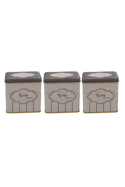 EVLE Erb36U6 Rectangular Storage Container 8 X 12 X 12 Cm, Set of 3, Retro