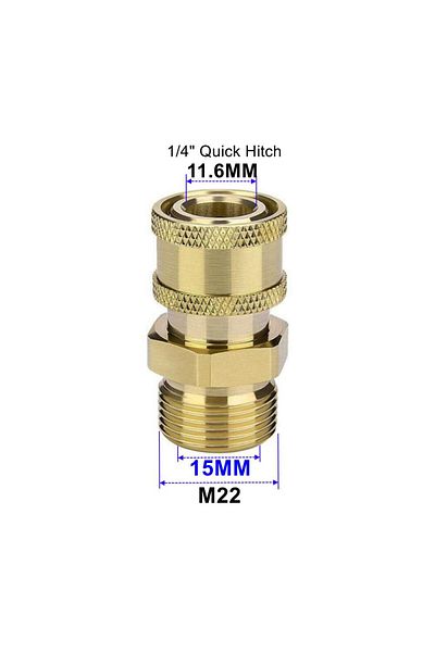 Choice 15mm Quick Hitch High Pressure Washer M22 To 1/4" Quick Connect Hitch 14mm/15mm 5000psi Swivel Adapt