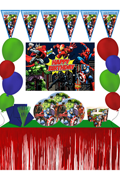 snowparty Σετ διακοσμητικών ειδών για πάρτι γενεθλίων με αφίσα Avengers Invin...