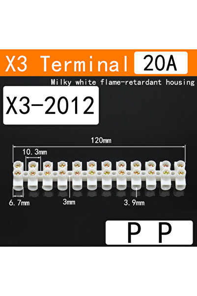 Choice X3-2012PP-5PCS موصل أسلاك بلاستيكي بـ 12 موضعًا، شريط حاجز كهربائي لول...