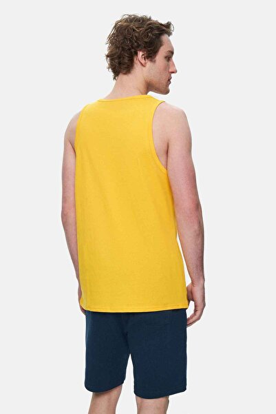 UCLA Pebble Yellow Zero Sleeve Oversize Printed Men's T-shirt