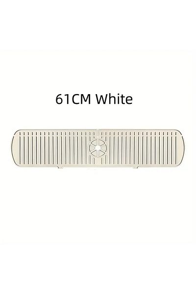 Choice 61cm White Silicone Tap Mat,sink Splash Guard,kitchen Tap Silicone Drain Mat, Silicone Tap Handle Dr