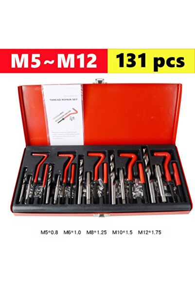 Choice 131 قطعة M5-M12 88/131 قطعة طقم إصلاح الخيوط M3 M4 M5 M6 M8 M10 M12 M1...