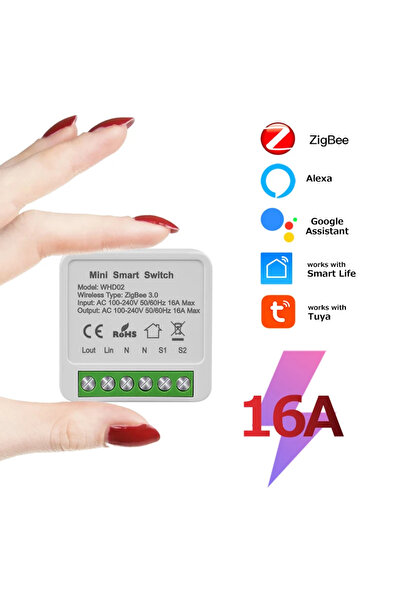 GGBEE مفتاح ZigBee بقوة 16 أمبير، مفتاح ZigBee WiFi Tuya الذكي، تحكم ثنائي ال...