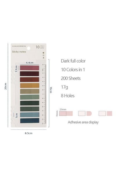 Choice Dark-full-color Kawaii Stickers 200 Sheets Bookmarks Memo Pad Cute Notepad Sticky Notes Pack School