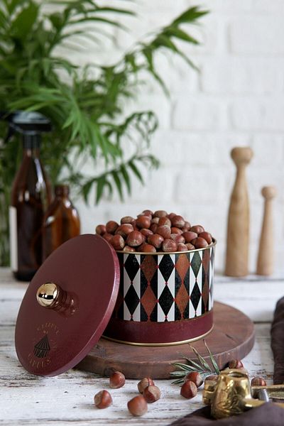 EVLE Metal Multi-Purpose Textured Storage Container, Decorative Storage Box 14 Cm, Circus Er141-t8
