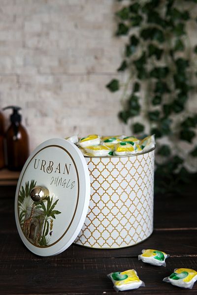 EVLE Forrest Patterned Food Storage Container - Metal Storage Container 17.5 Cm X 15.5 Cm Er146-3g