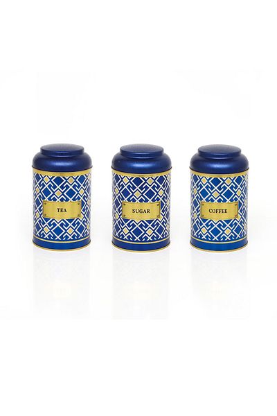 EVLE Efb04h1 Cylinder Storage Container Ø105 Set of 3, Turkish Blue Set