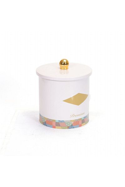 EVLE Ef143-58 Morocco Pink Patterned Round Metal Storage Container 14 Cm