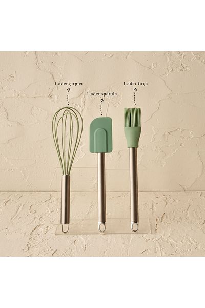 Bella Maison Blend 3-Piece Kitchen Utensil Set Green