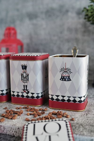 EVLE Square Metal Storage Container 8.7 X 8.7 X 12.5 Cm, Set of 3, Mckenzie
