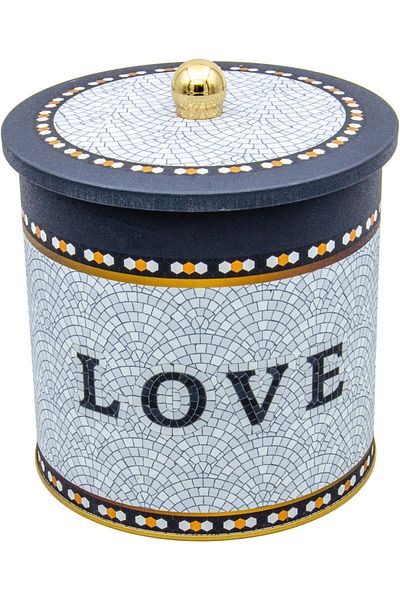 EVLE 4.1 Liter Food Storage Container - Mosaic Pattern, Metal, 17.5 cm X 18 cm