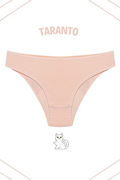 MİSTİRİK Taranto Model Corduroy Ψηλόμεσο Αεριζόμενο Μαλακό Υφασμάτινο Slip Εσώρουχα Χρώμα δέρματος