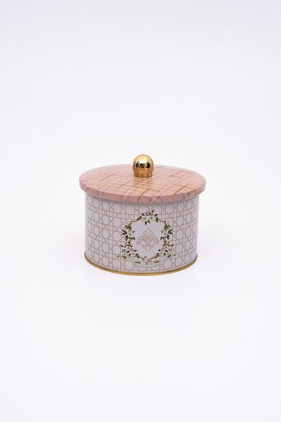 EVLE Rosy Patterned Food Storage Container - Metal Storage Container 14 Cm X 10 Cm Er141-u7