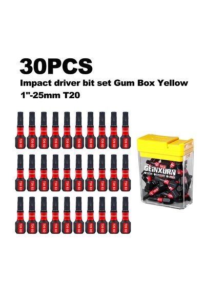 Choice 1 Inhces 30pcs-yw Geinxurn 30 Pcs Impact Torx Magnetic S2 Steel Multi Driver Bits With Storage Colo