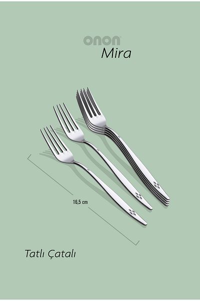 on-on 18/10 Mira Sweet 6-Piece Fork Set