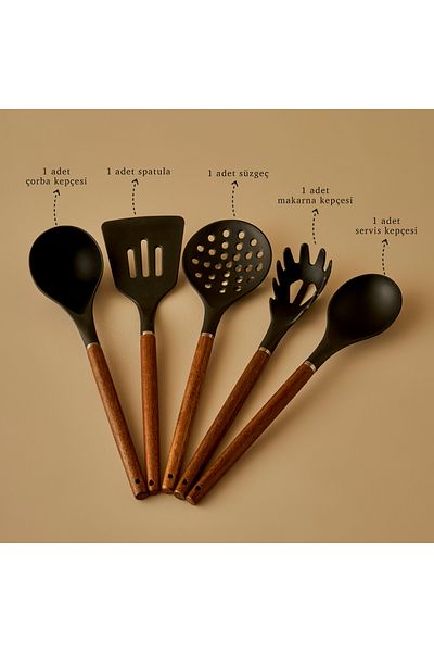 Bella Maison 5 Piece Kitchen Serving Set - Black
