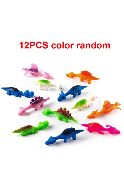 MEADE 12 قطعة من لعبة مقلاع إصبع ديناصور مبتكرة 6/12/18 قطعة من المطاط الخفيف...