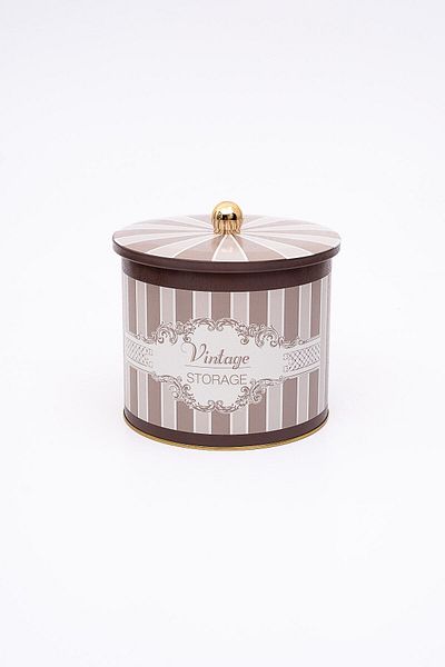EVLE Eleagance Patterned Food Storage Container - Metal Storage Container 17.5 Cm X 15.5 Cm Er146-6b