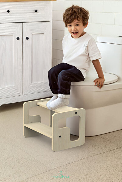 MAMATOYZ Küçük Öğrenme Kulesi Stepın Box - Natural - Banyo Yükseltme Ve Tuval...