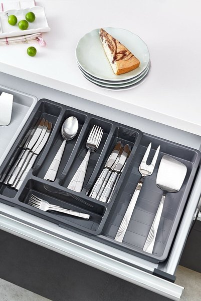 Lira Extendable Spoon Holder Practical Drawer-Inside Adjustable Spoon Holder Ladle Organizer