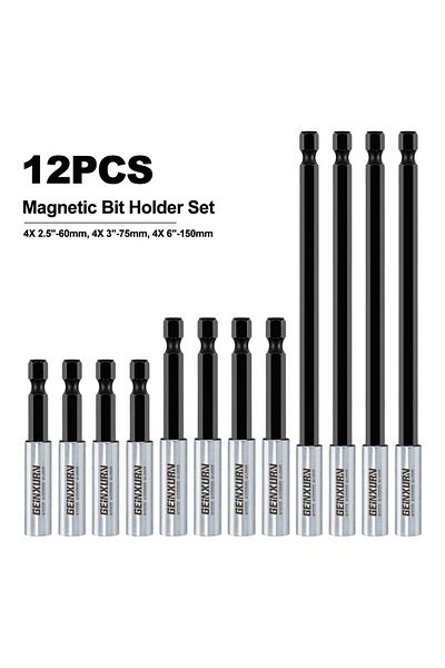 Choice 12pcs Geinxurn Mixed Screwdriver Bit Holders, Cr-v Extension Socket Drill Bit Magnetic Holder Hex Sh