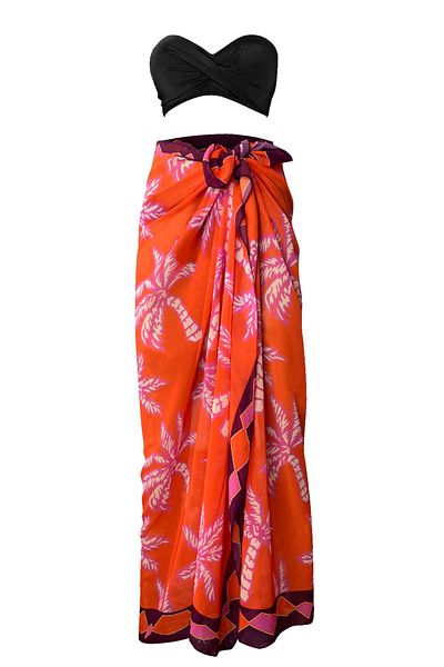 Bolder Curve Pareo Chiffon Palm&Pomegranate (Big Size)