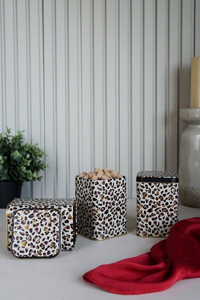 EVLE Erb25v4 Square Metal Storage Container 87x87x125, Set of 3, Leo