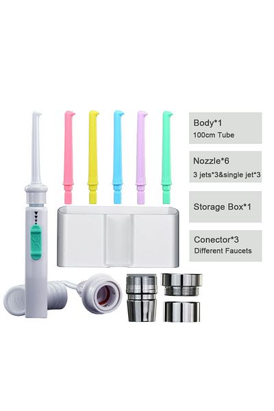 Choice 6 Nozzles Type New Faucet Oral Irrigator Portable Teeth Cleaner Dental Water Flosser Pressure Adjust