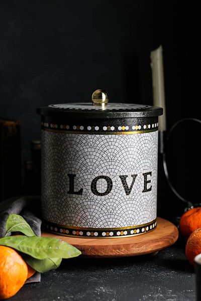 EVLE 4.1 Liter Food Storage Container - Mosaic Pattern, Metal, 17.5 cm X 18 cm
