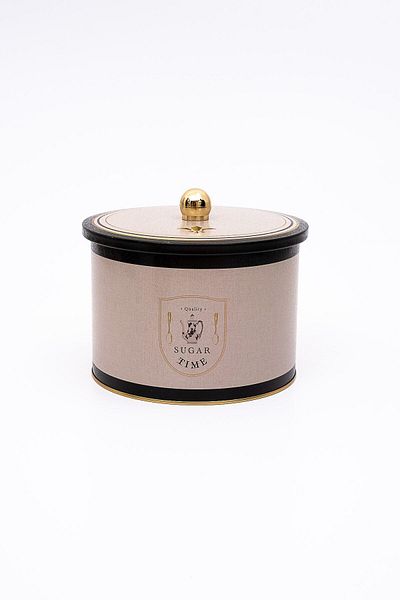 EVLE Azura Patterned Round Metal Storage Container 14 Cm, Food Container - Organizer 17.5 Cm X 13 Cm Er145-6f
