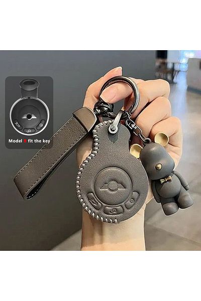 Choice Key Case For Mini Style4 Grey Leather Car Key Case For Mini Cooper R56 Countryman Clubman One R57 R5