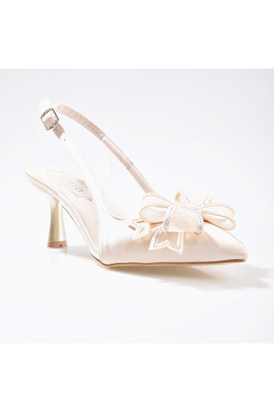 MISS JENA Women's Bow Short Heel Stiletto