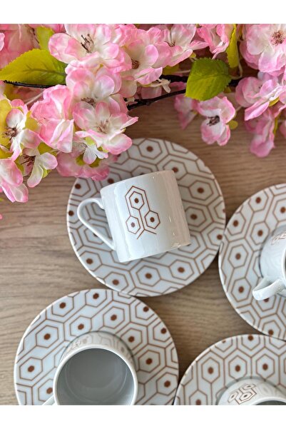 Porland Tamina Desen4 8Piece 4 Personality Coffee Cup 90Cc