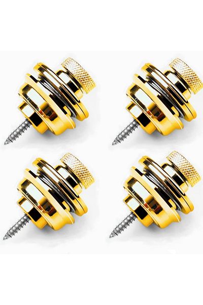 Miwayer Golden 4 Pcs Guitar Strap Lock 1 Pcs Heavy Duty Metal Button Security Straplock For Electric