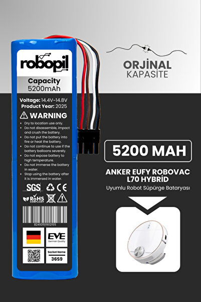 ROBOPİL Anker Eufy Robovac L70 Hybrid Pil Batarya [Orjinal Kapasite] 5200mah ...