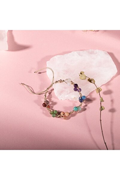 OSMANLI DOĞAL TAŞ Çakra Bileklik Bl-1294 Amazonit, Ametist, Ay Taşı, Güneş Taşı, Jasper, Lapis