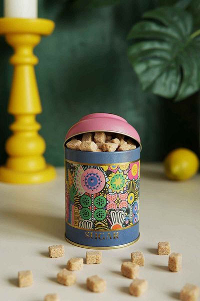 EVLE Sunflower Patterned Round Storage Container, 9 x 11 cm, 0.6 lt
