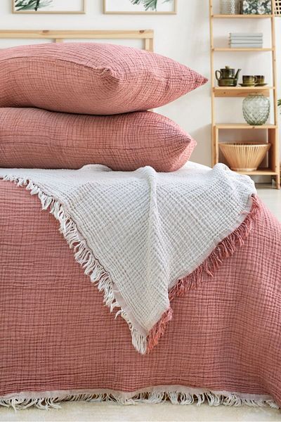Natural Meet Maya Battal Size Double Sided Muslin Cover (230X240 cm)