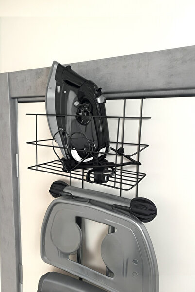 SEPKEN Kapi Arkasi Utü Ve Ütü Masasi Askisi Ütü Düzenleyici Raf Siyah Kalp Desenli